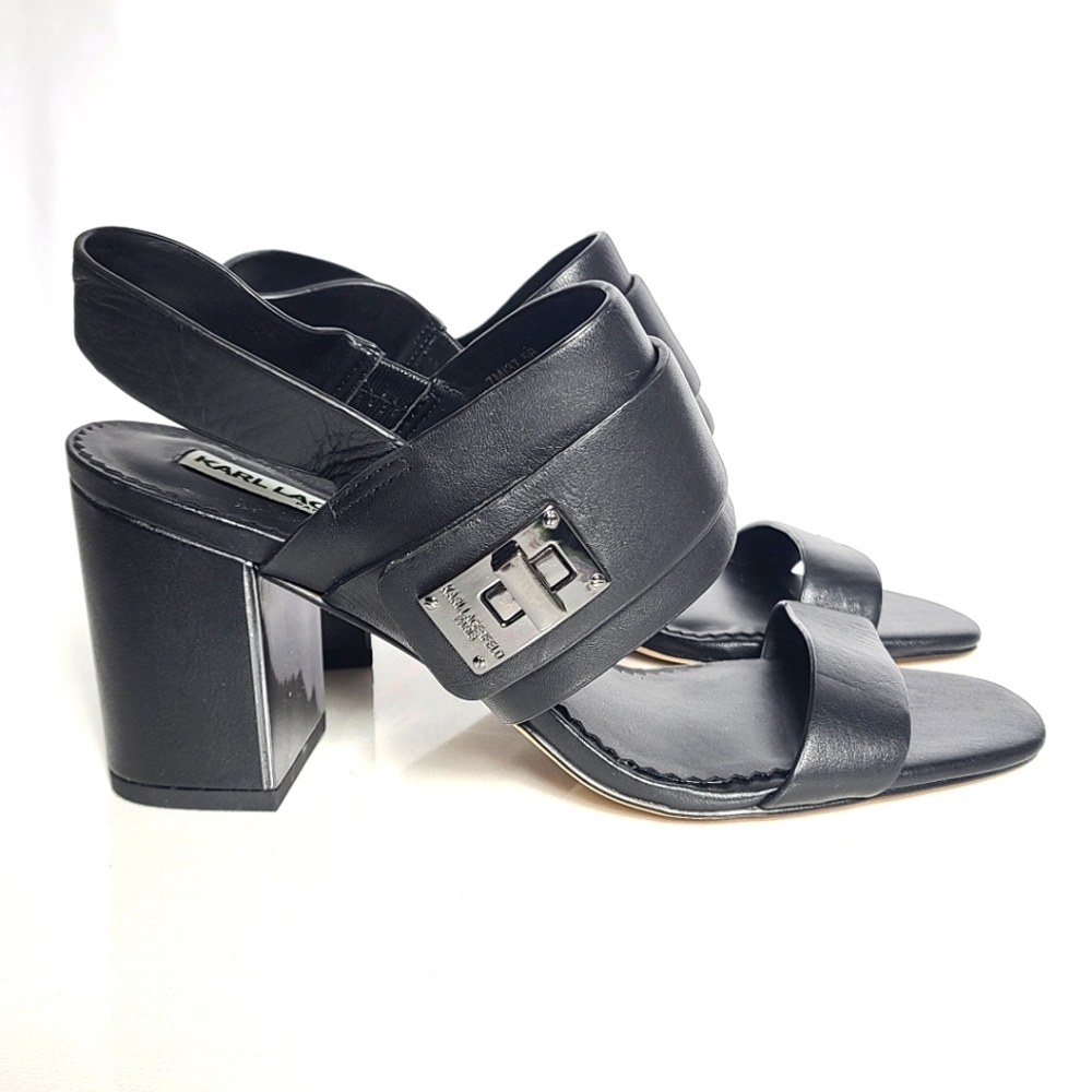 Karl Lagerfeld Jaylynn Leather Slingback Sandals